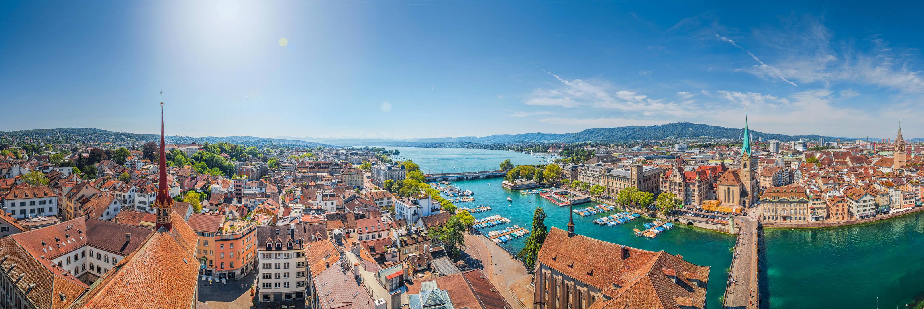 River Limmat at Lake Zurich from Grossmunster Church